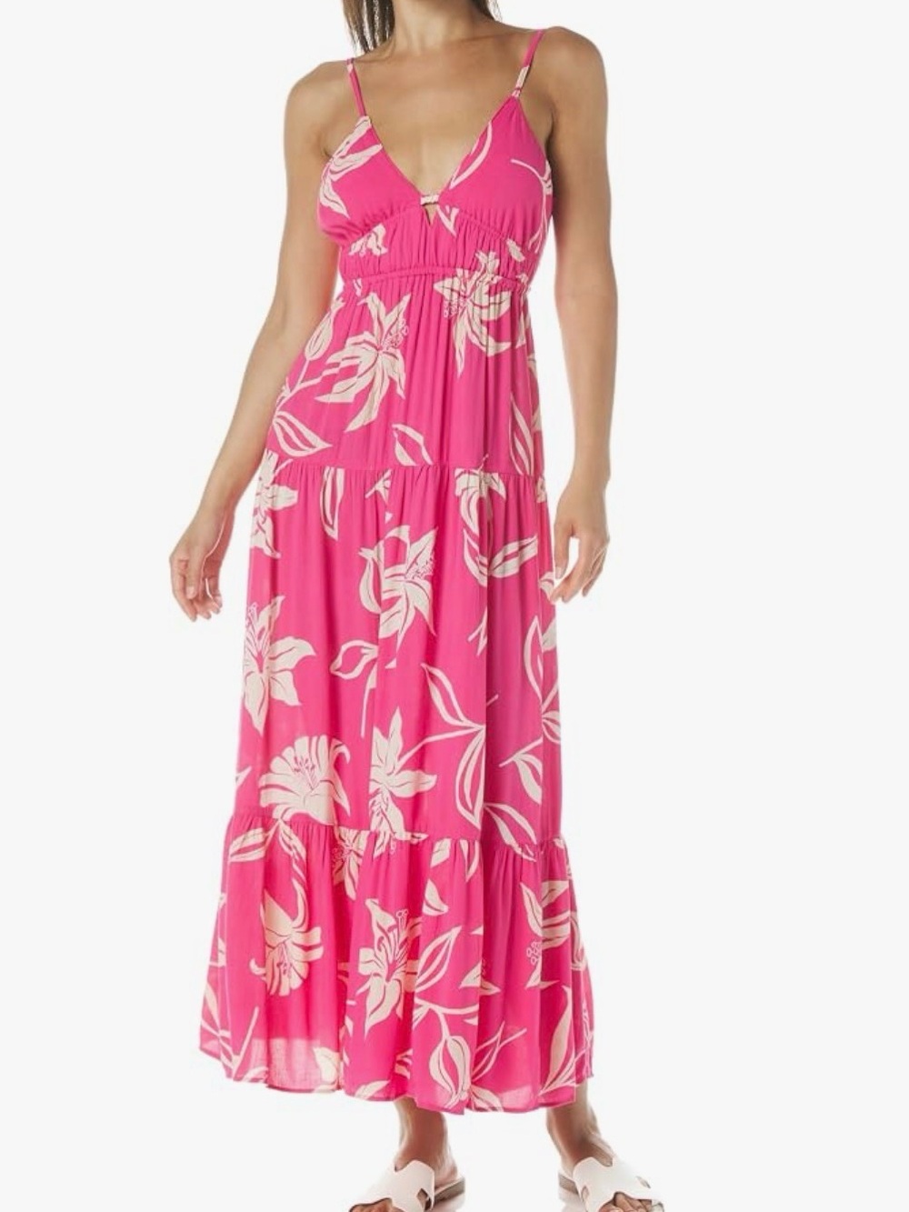 Angie Peekaboo Women's Stepped Long Dress with Back Tie